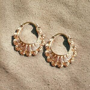 Filigree Goldfilled Hoops Earrings